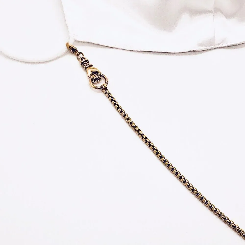 'Helping Hands' - Handmade Vintage Style Gold Box Link Mask Chain
